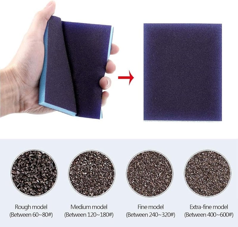 10 Pcs Reusable Sanding Sponge Blocks 180 Grit for Wood Metal Furniture Wet Dry Polishing - Image 3